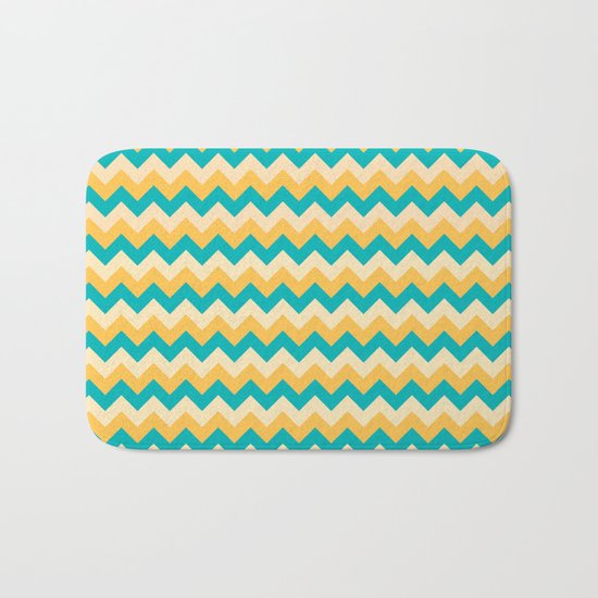 Colorful Chevron Pattern Bath Mat