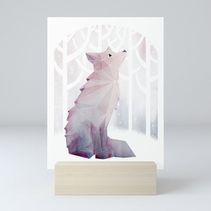 Fox in the Snow Mini Art Print