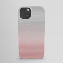 Touching Blush Gray Watercolor Abstract #1 #painting #decor #art #society6 iPhone Case