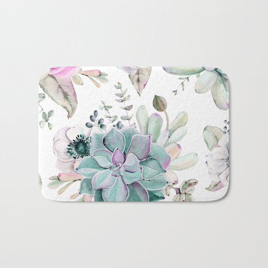 Succulent Garden Bath Mat