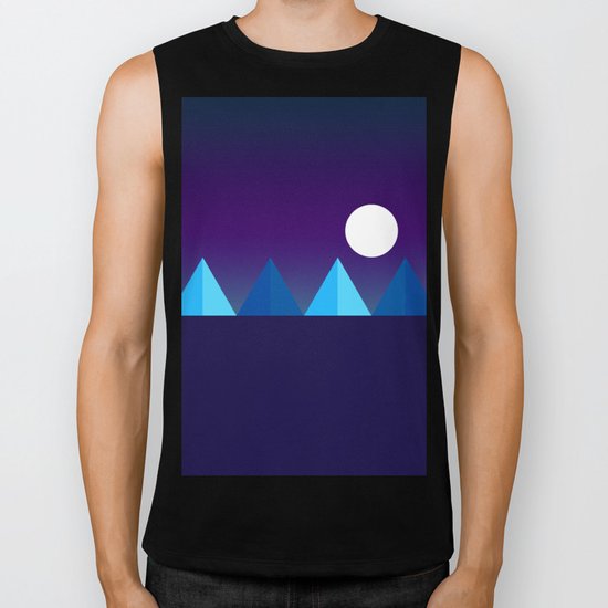 Pyramids in Moonlight Biker Tank