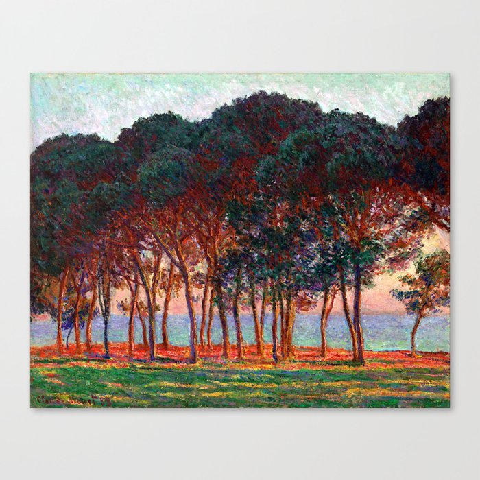 Claude Monet Under the Pines, Evening Canvas Print