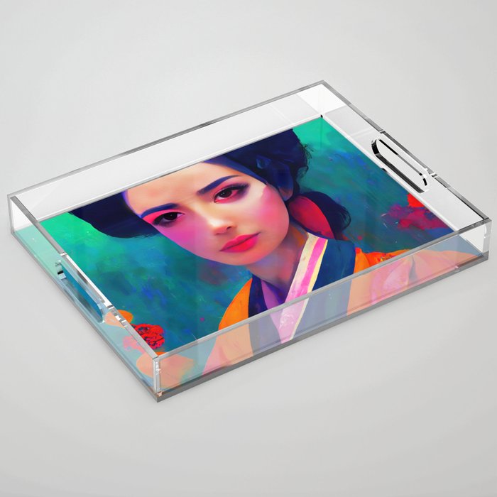 Geisha, Portrait Acrylic Tray