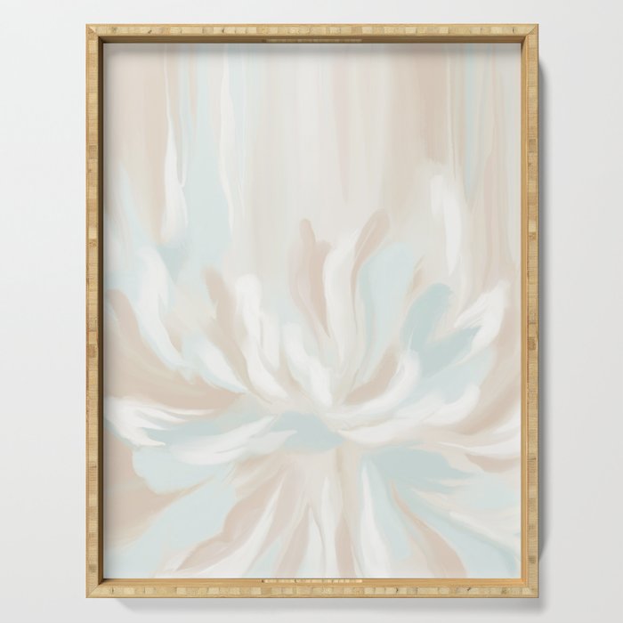 Pastel Pink and Blue Abstract Florals  Serving Tray