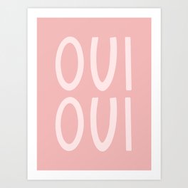 Oui Oui French Pink Hand Lettering Art Print