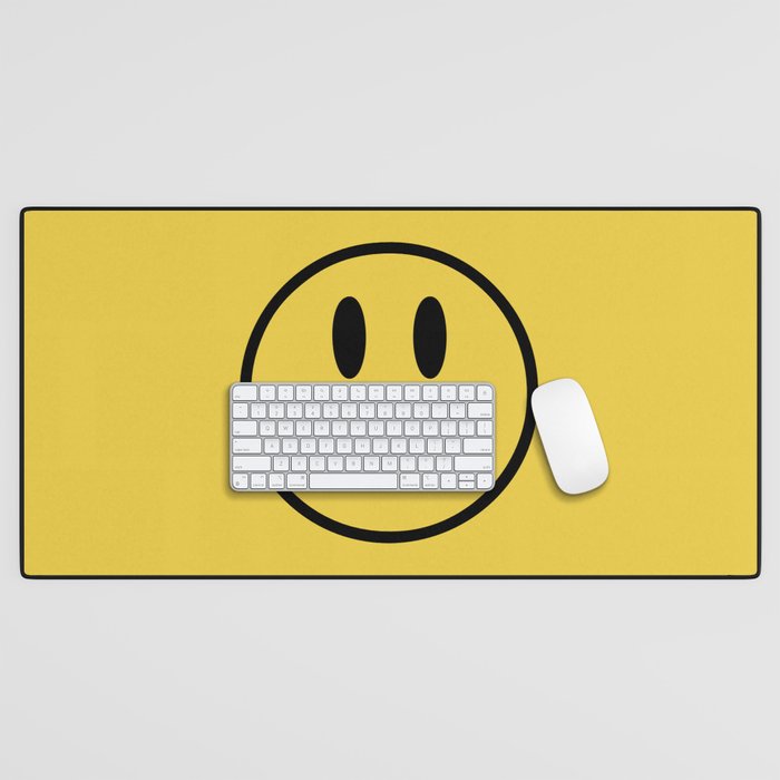 Bored Smile Funny Quote Desk Mat