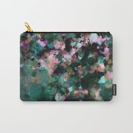Contemporary Abstract Wall Art in Green / Teal Color Carry-All Pouch