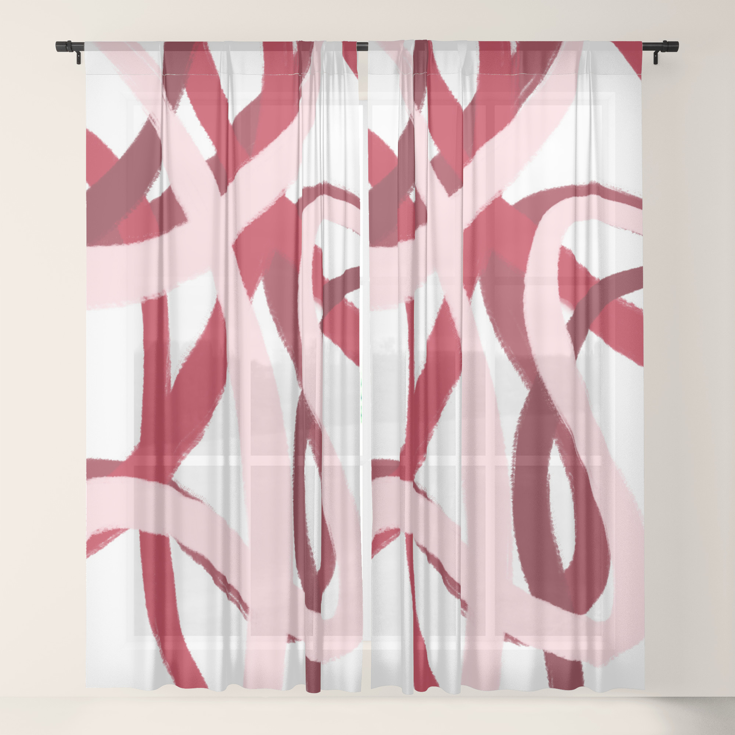 Ribbons Ii Sheer Curtain By Yvettew Society6
