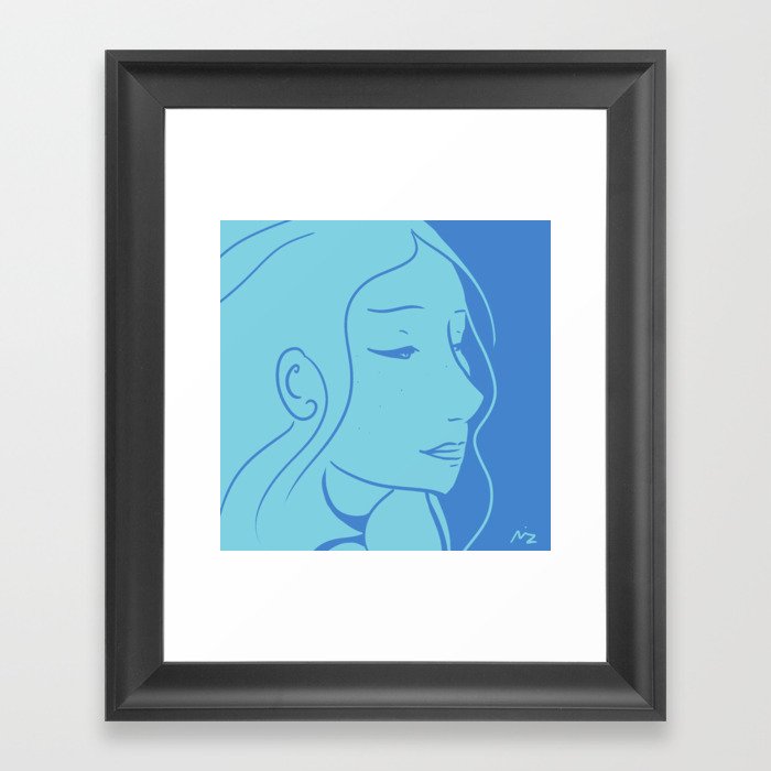 serene blue Framed Art Print