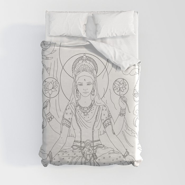 Hindu goddess Padma Lakshmi Duvet Cover