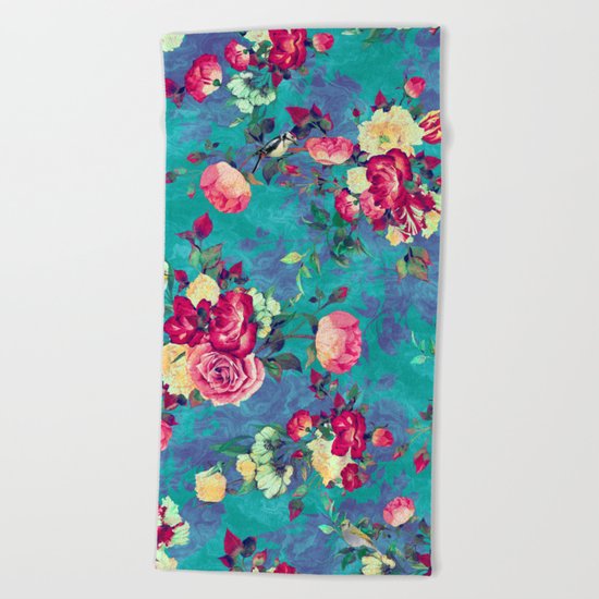 Flowers & Birds II Beach Towel