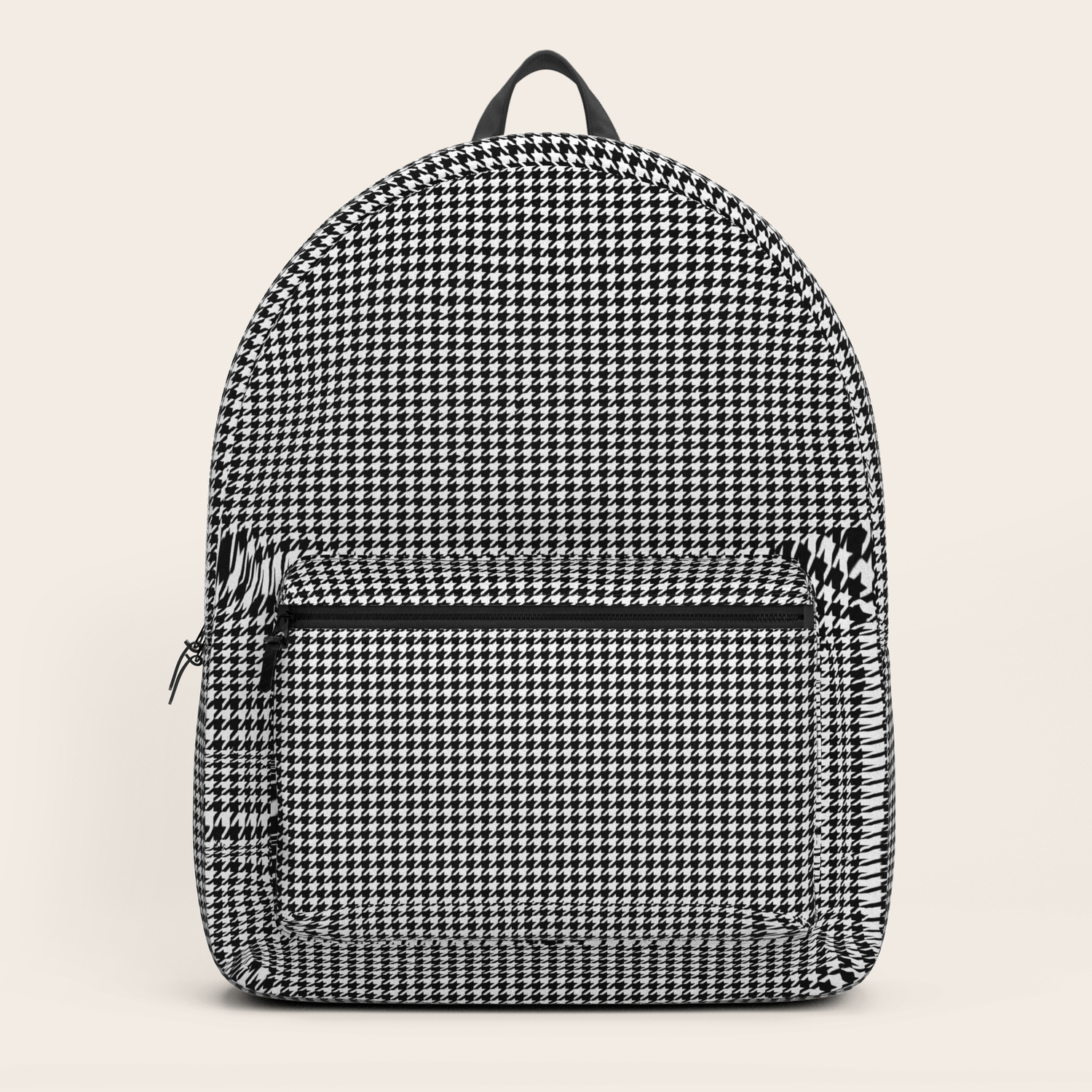 black and white check backpack