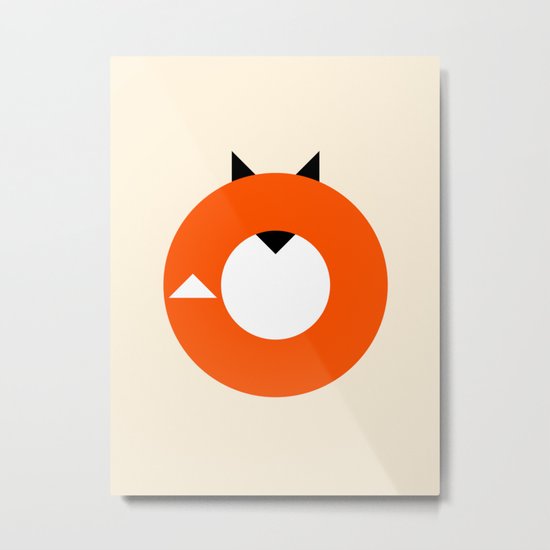 A Most Minimalist Fox Metal Print