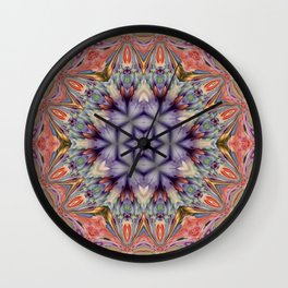 Mandala 44 Divine Creation Wall Clock | Mandala, Simmetry, Calm, Kaleidoscpe, Pattern, Tibet, Digital, Digitalart, Watercolor, Floral 