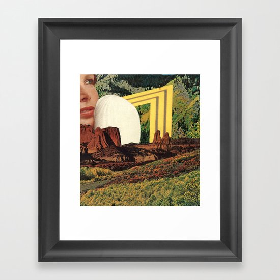 girl in landscape Framed Art Print
