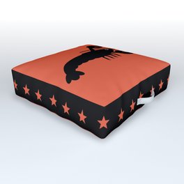 Angry Animals - Lobster Outdoor Floor Cushion | Silhouette, Sea, Claws, Ocean, Animal, Angryanimals, Grumpy, Black, Orange, Redlobster 