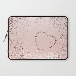 Sparkling ROSE GOLD Lady Glitter Heart #5 (Faux Glitter) #decor #art #society6 Laptop Sleeve
