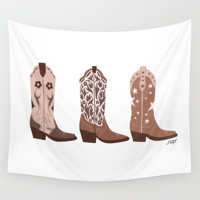 Cowboy Boots {Brown Palette) Wall Tapestry