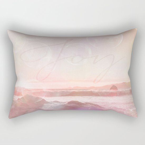 Joy at the sea bubbles sunst ocean typography art Rectangular Pillow