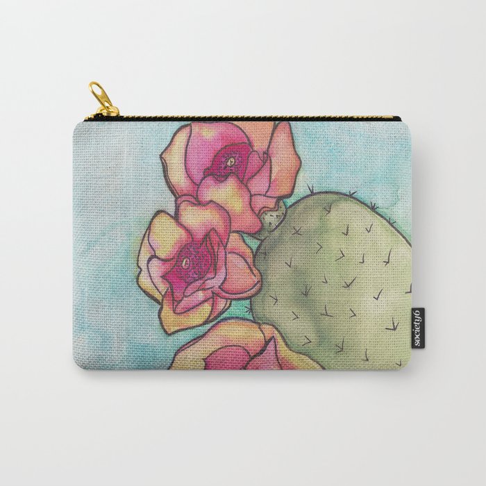 Prickly Pear Watercolor Illustration  Carry-All Pouch