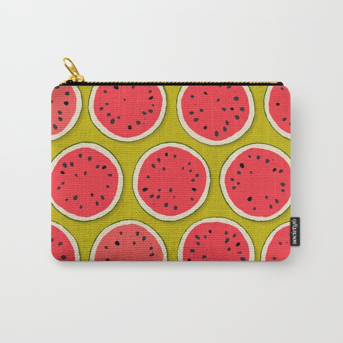 watermelon polka chartreuse Carry-All Pouch