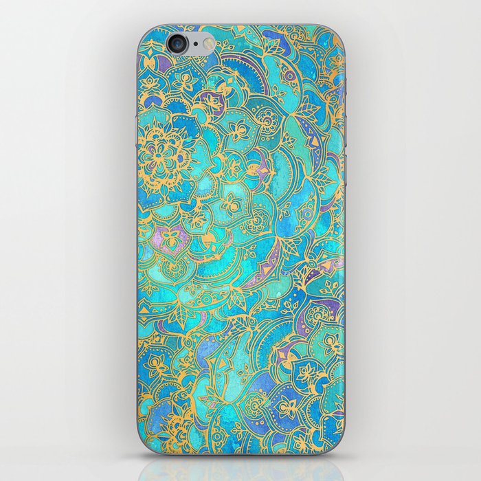 Sapphire & Jade Stained Glass Mandalas iPhone Skin