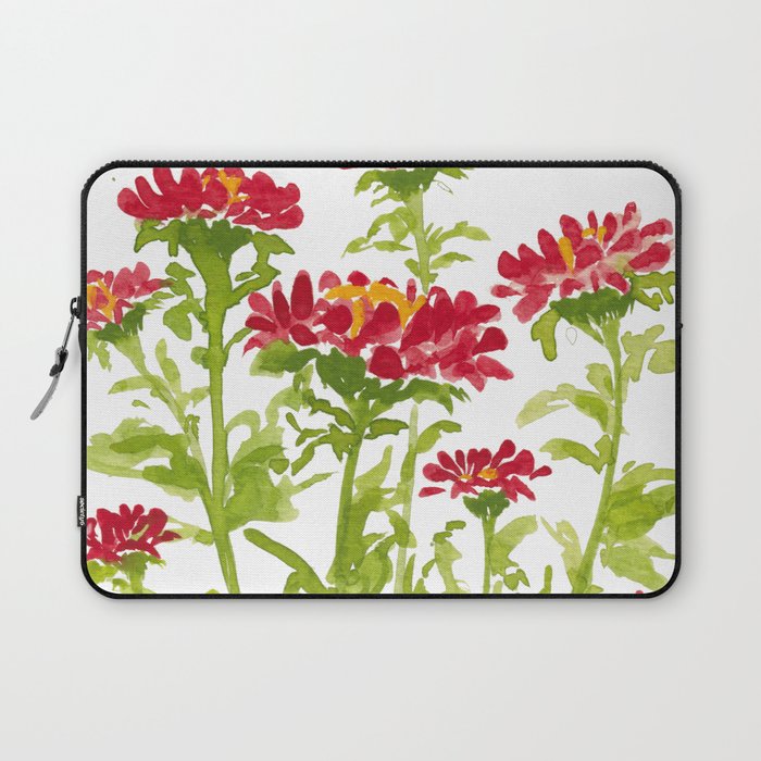 Ruby Red Aster Flowers Laptop Sleeve