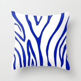 Blue Zebra Throw Pillow