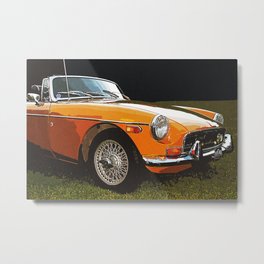 Parked Orange Vehicle On Grass Metal Print | Classiccar, Antique, Automobile, Car, Antiquecars, Transportation, Vintage, Convertible, Coupe, Vintageposters 