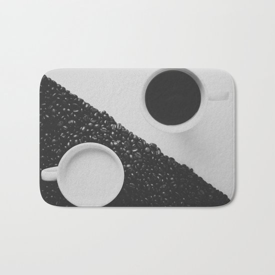 Black and White Coffee Bath Mat