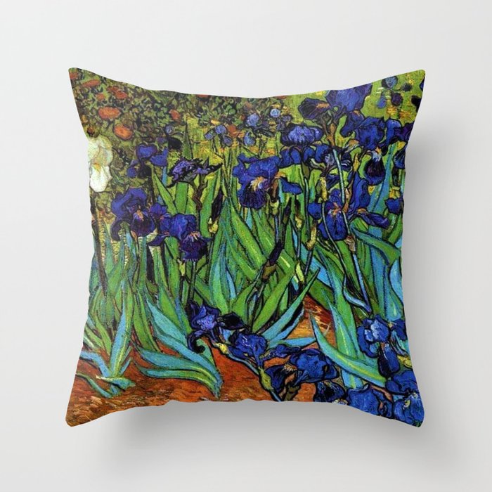 Irises by Vincent van Gogh Throw Pillow
