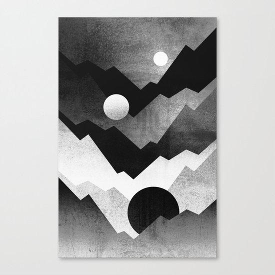 Nightfall / Black & white Canvas Print