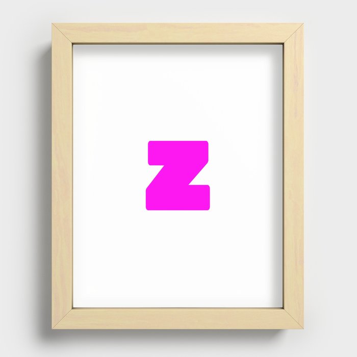 z (Magenta & White Letter) Recessed Framed Print