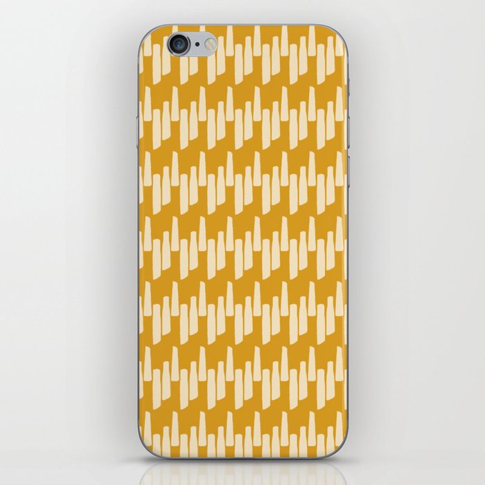 Modern Ink Weave Ikat Mudcloth Pattern in Marigold Honey Mustard Ochre iPhone Skin