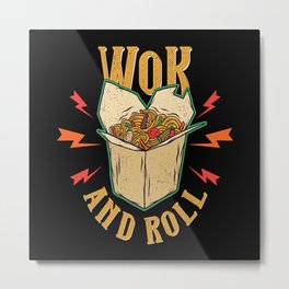 Wok And Roll Metal Print | Friedrice, Takeout, Bbq, Veggies, Whitebox, Kungpaochicken, Shrimp, Wok, Redbox, Wokkitchen 