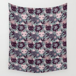 Cat floral3 Wall Tapestry