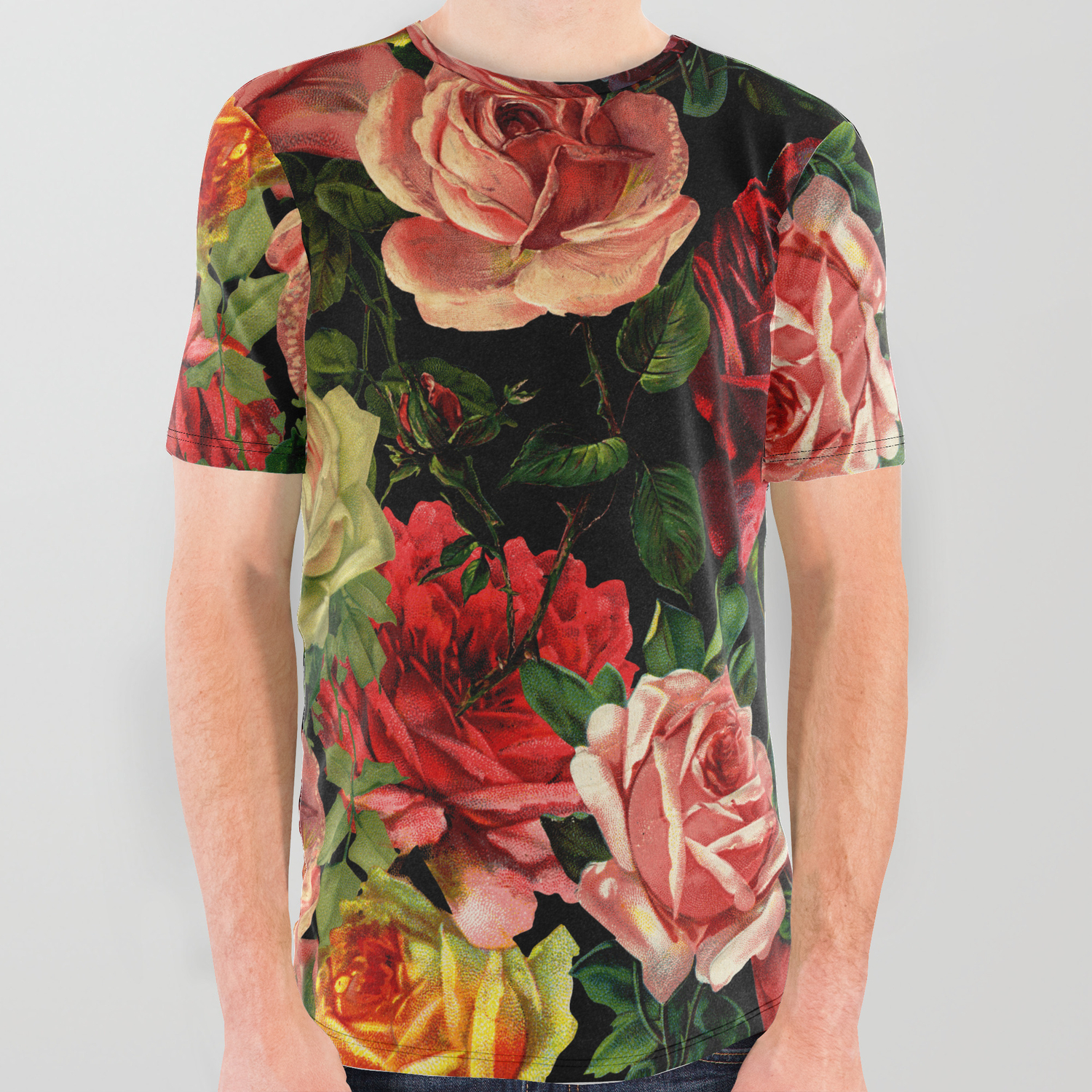 Vintage Shabby Chic Floral Roses Flowers Rose All Over Graphic