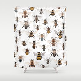 A Collection of Native Bees Shower Curtain