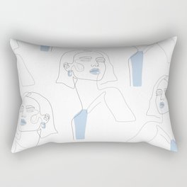 Blue Sky Beauty / Girl portrait drawing Rectangular Pillow