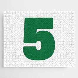 5 (Olive & White Number) Jigsaw Puzzle