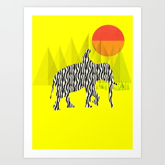 Zelephant - Mahout & Elephant Art Print