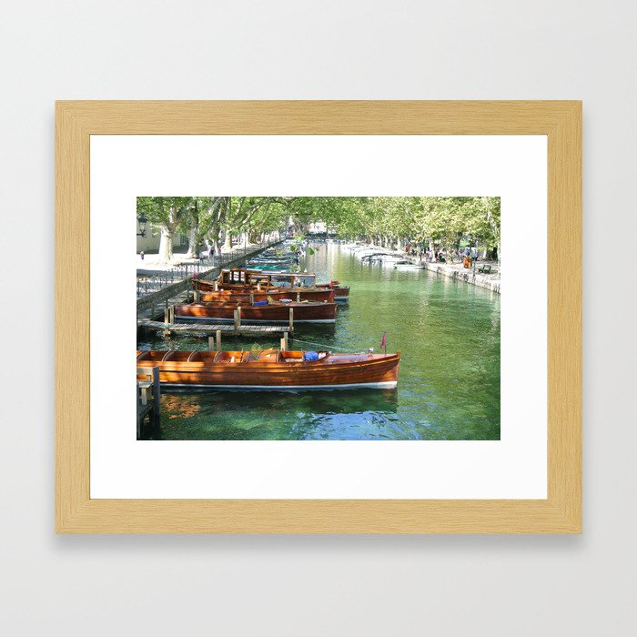 Boats on Lac D'annecy Framed Art Print
