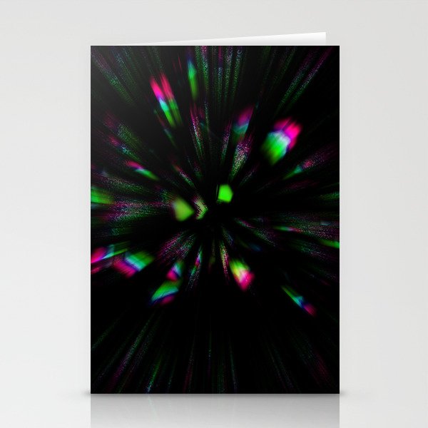 Glitch green and pink lines Stationery Cards