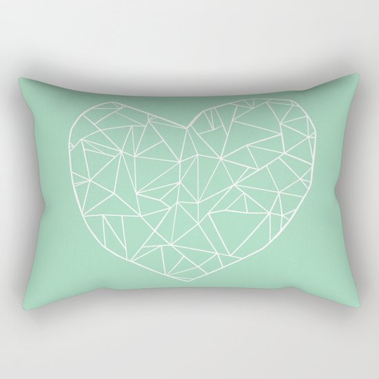 Abstract Heart Mint Rectangular Pillow