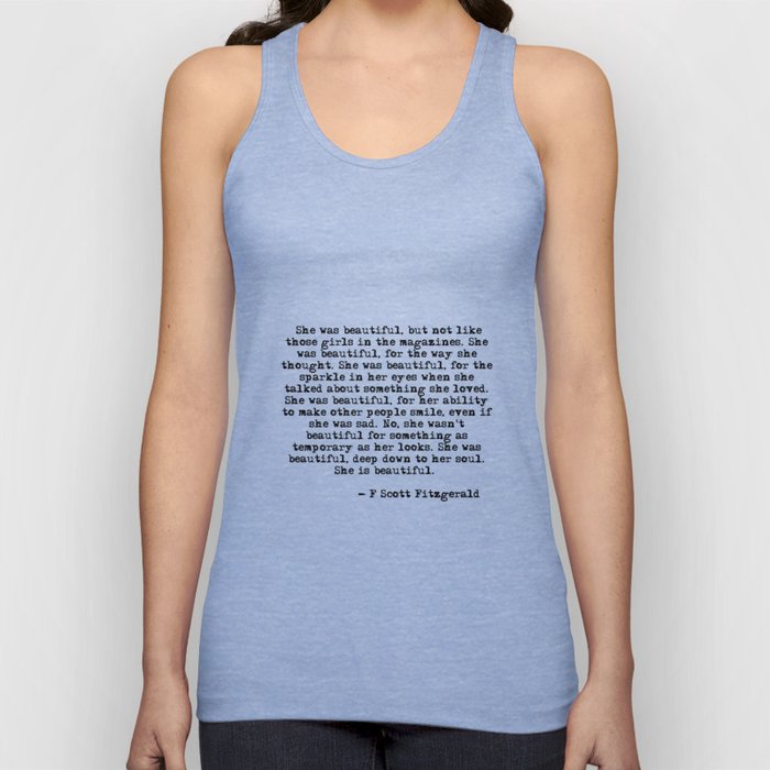 She was beautiful - Fitzgerald quote Tank Top
