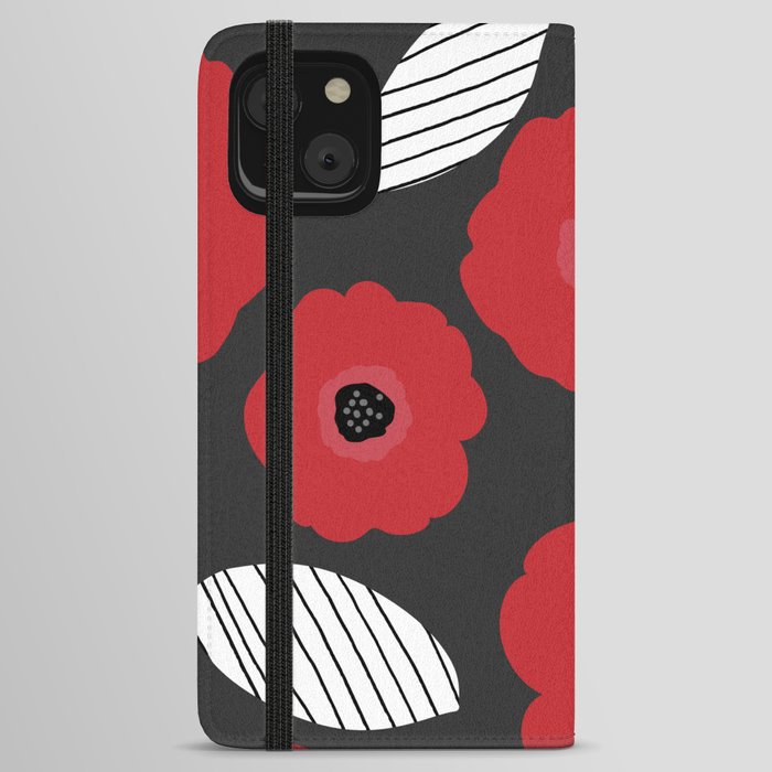 Mid Century Modern Poppies Field iPhone Wallet Case