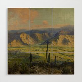 Salt River Valley, Arizona; Valley of the Sun; Gila and Maricopa counties Arizona landscape mountain painting by Frank MacKenzie Wood Wall Art