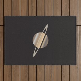 The Planet Saturn With Rings Outdoor Rug