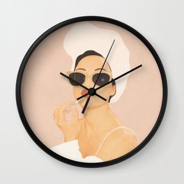 Morning Routine Wall Clock | Woman, Morning, Digital, Rose, Art, Spring, Wall, Lipstick, Summer, Color 