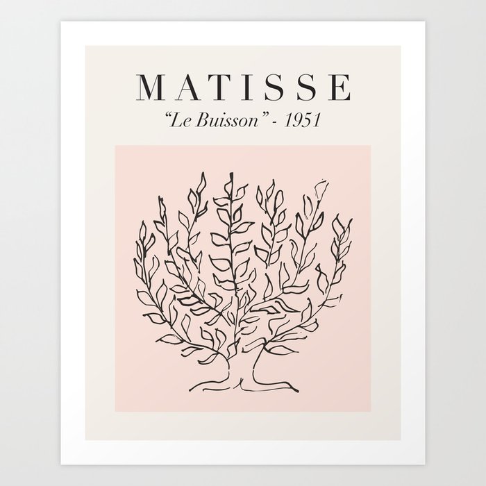 Blush Pink Exhibition Poster Henri Matisse - "Le Buisson" – Pastel Matisse Poster Art Print